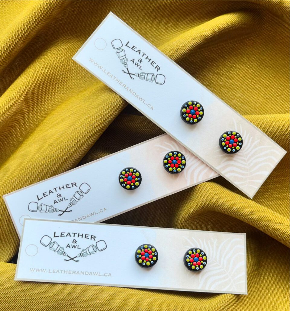 Dotted poppy studs