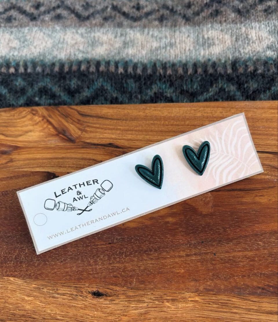 Heart studs ( Teal )